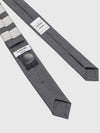 4-Bar Plain Wool Tie Grey - THOM BROWNE - BALAAN 4