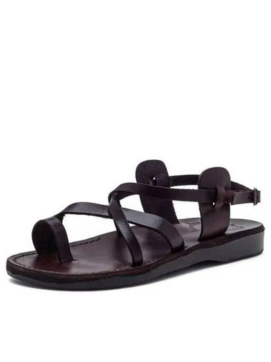 SANDALS NO 6 THE GOOD SHEPHERD BUCKLED BROWN Unisex - JERUSALEM - BALAAN 1