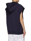 Logo Print Sleeveless Cotton Hoodie Navy - MONCLER - BALAAN 3