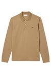 Men's Original Cotton Long Sleeve Polo Shirt Beige - LACOSTE - BALAAN 1