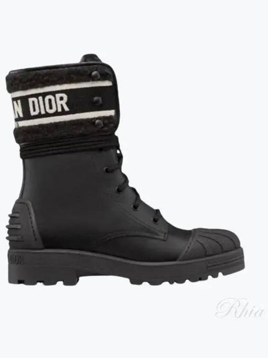 D major ankle boots calfskin lambskin wool black - DIOR - BALAAN 2