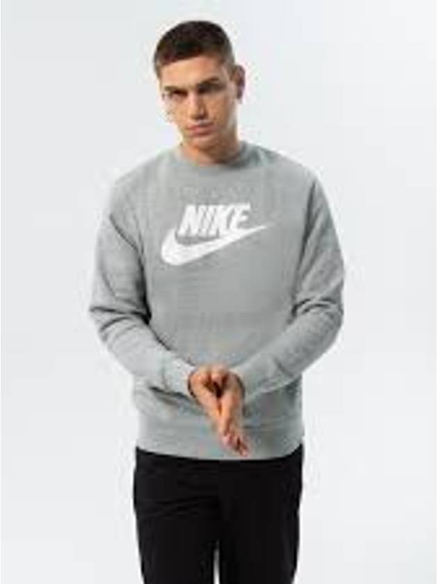 Club Graphic Crew Neck Sweatshirt Grey - NIKE - BALAAN 4