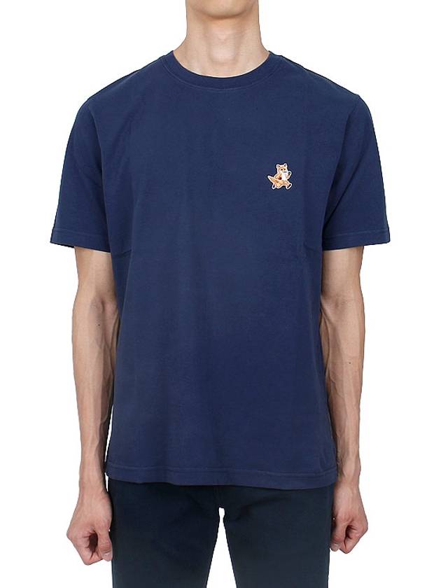 Speedy Fox Patch Comfort Short Sleeve T-Shirt Ink Blue - MAISON KITSUNE - BALAAN 3