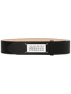 Number Logo Stitched Leather Belt Black - MAISON MARGIELA - BALAAN 1