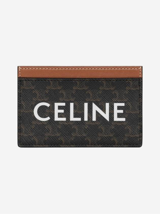 Triomphe Canvas Logo Card Wallet Tan - CELINE - BALAAN 2