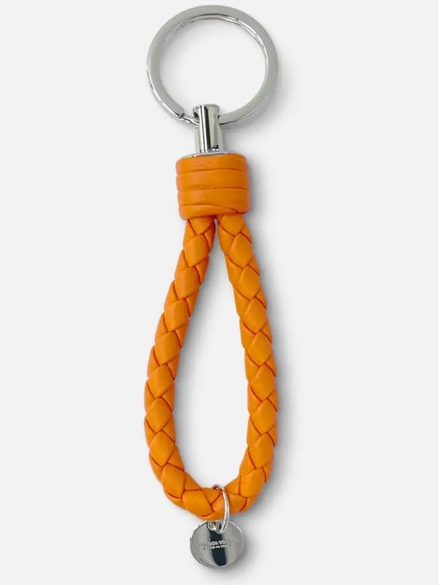 Intrecciato Leather Key Holder Orange - BOTTEGA VENETA - BALAAN 11