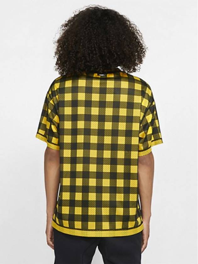 Sportswear Logo Back Check Short Sleeve T-Shirt Yellow Black - NIKE - BALAAN 4