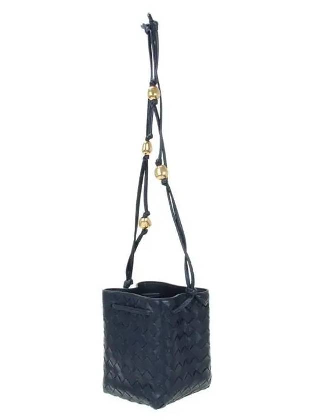 Intrecciato Small Bucket Bag Navy - BOTTEGA VENETA - BALAAN 3