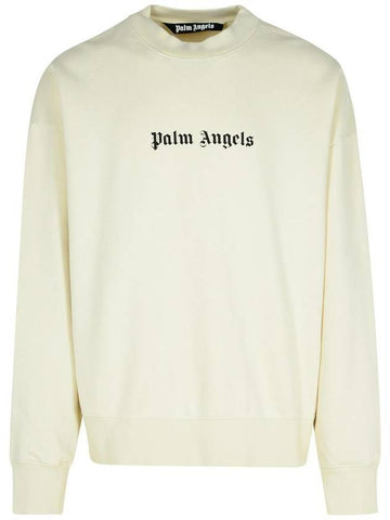 Palm Angels Cream Cotton Sweatshirt - PALM ANGELS - BALAAN 1