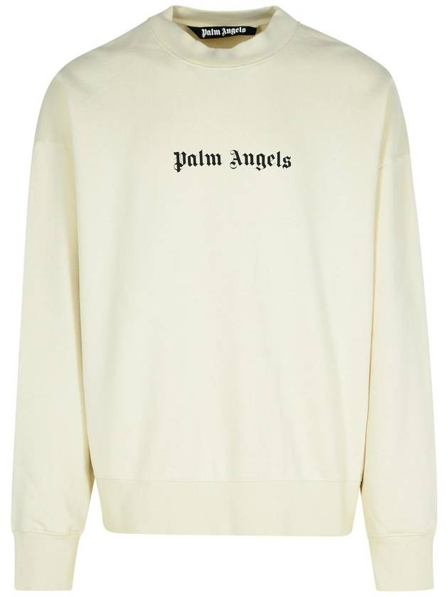 Palm Angels Cream Cotton Sweatshirt - PALM ANGELS - BALAAN 1