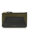 Color Block Zipper Card Wallet Black - MARNI - BALAAN 1