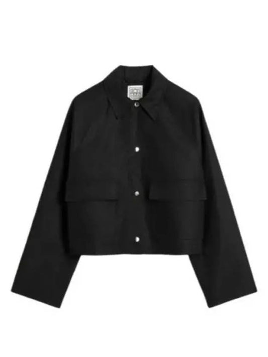 Double pocket cropped cotton jacket black - TOTEME - BALAAN 2