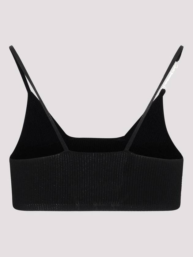 Le Bandeau Pralu Logo Knit Bra Black - JACQUEMUS - BALAAN 4