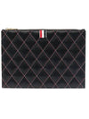Caviar Quilted Document Small Clutch Bag Black - THOM BROWNE - BALAAN.