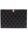 Caviar Quilted Document Small Clutch Bag Black - THOM BROWNE - BALAAN 1