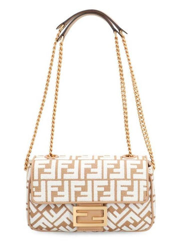 Baguette Chain Midi Shoulder Bag Brown - FENDI - BALAAN 1