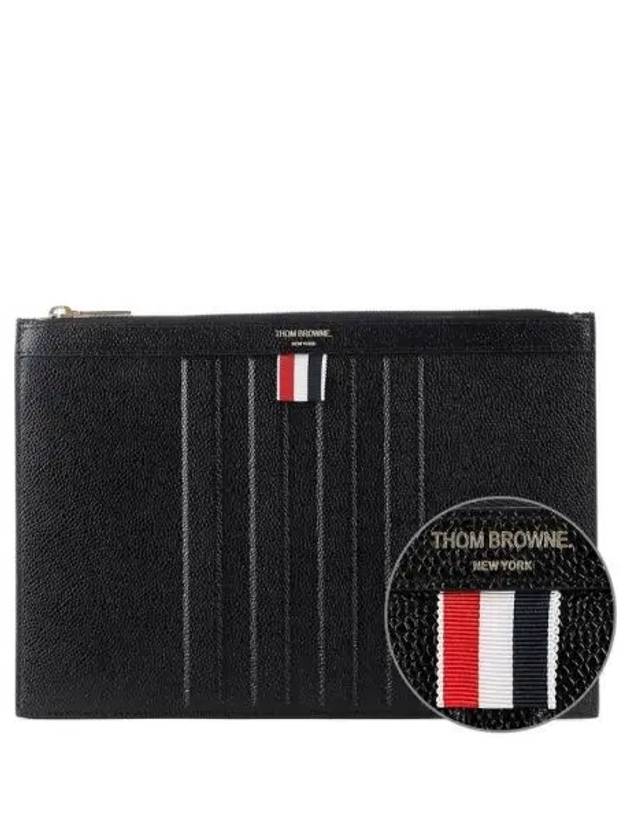 Debossed Pebble Clutch Bag Black - THOM BROWNE - BALAAN 2