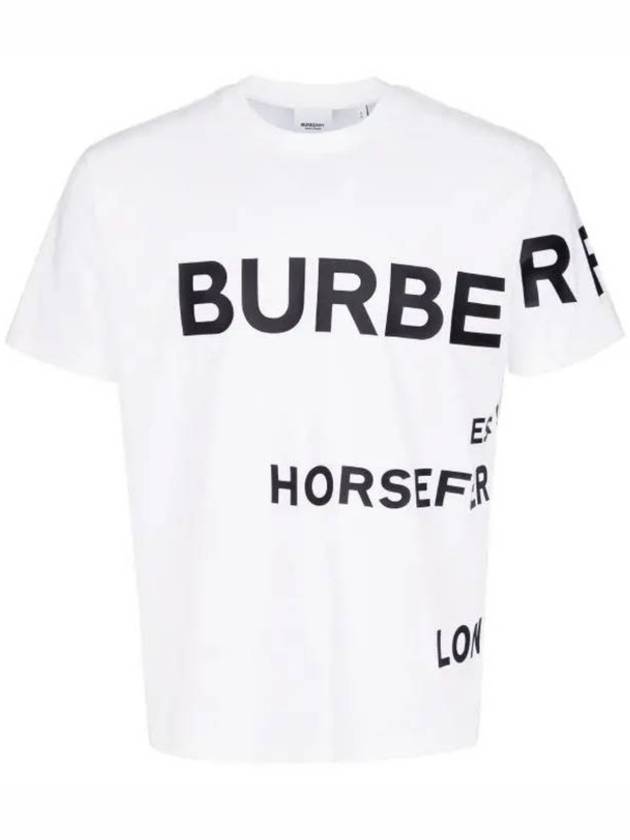 Men's Horseferry Logo Overfit Short Sleeve T-Shirt White - BURBERRY - BALAAN 2