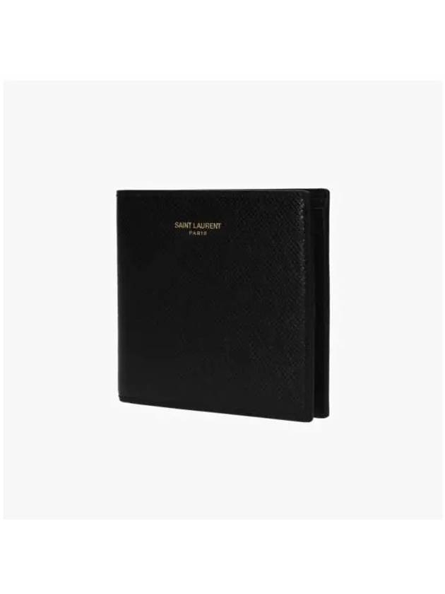 East West Coating Leather Half Wallet Black - SAINT LAURENT - BALAAN 4