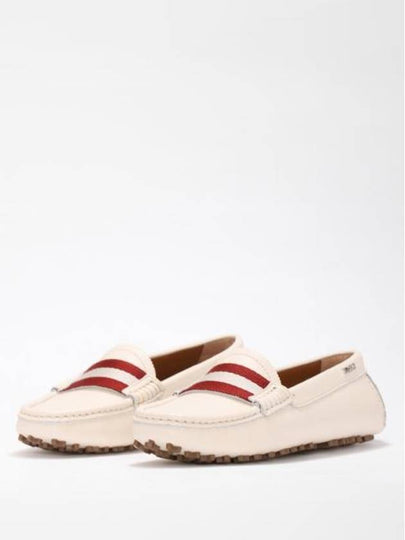 Leather Logo Driving Shoes White - BALLY - BALAAN 2