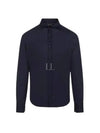 Silk Long Sleeve Shirt Navy - BRUNELLO CUCINELLI - BALAAN 2