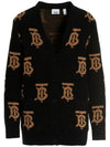 Monogram Motif Jacquard Wool Cardigan Black - BURBERRY - BALAAN 1