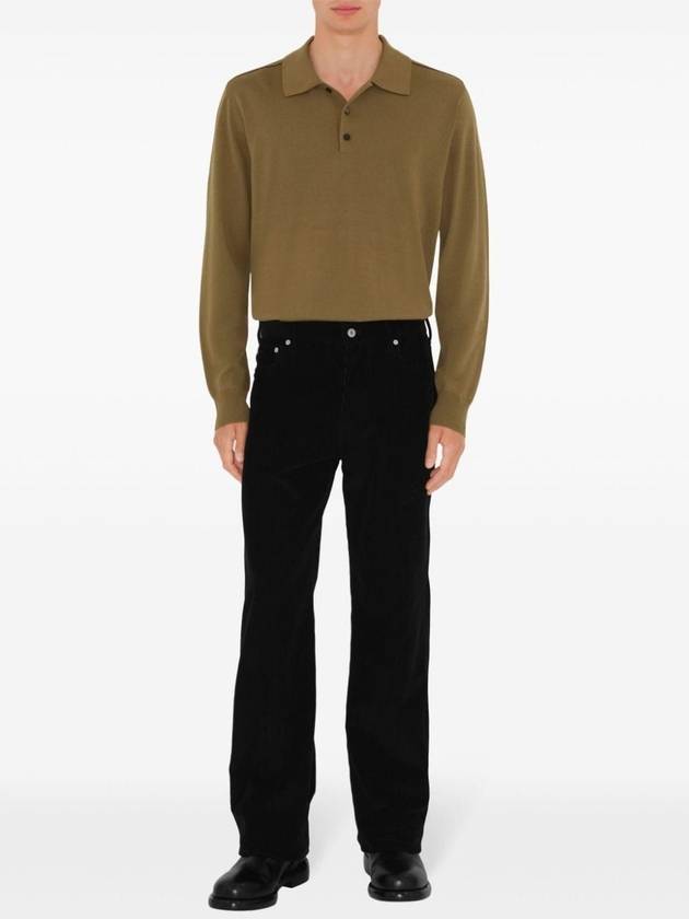 Wool Long Sleeve Polo Knit Top Brown - BURBERRY - BALAAN 3