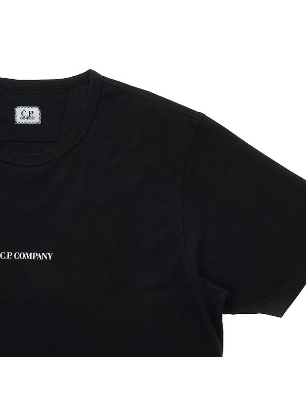 Logo Print Cotton Short Sleeve T-Shirt Black - CP COMPANY - BALAAN 5