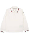 Kids Waffen Patch Three Stripes Collar PK Long Sleeve Ivory 8B00001 8496W 034 8 10A - MONCLER - BALAAN 3