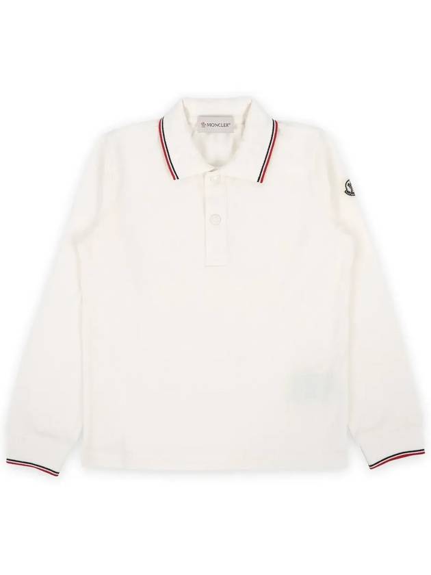 Kids Waffen Patch Three Stripes Collar PK Long Sleeve Ivory 8B00001 8496W 034 12 14A - MONCLER - BALAAN 3