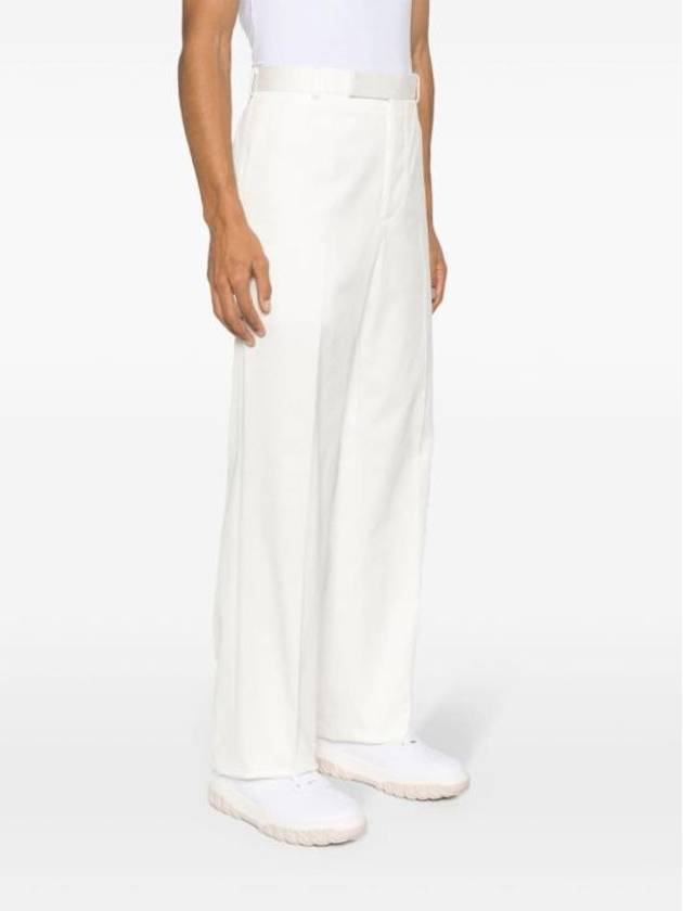 Low Rise Cotton Straight Pants White - THOM BROWNE - BALAAN 3