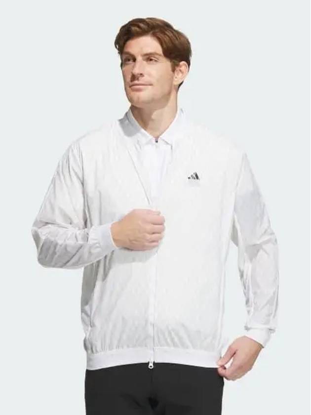 Lightweight printed woven jacket men s golf white gray one 6666 693486 - ADIDAS - BALAAN 1