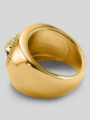 Round Enamel Medusa Ring Gold - VERSACE - BALAAN.