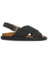 Fussbett raffia sandals black - MARNI - BALAAN.