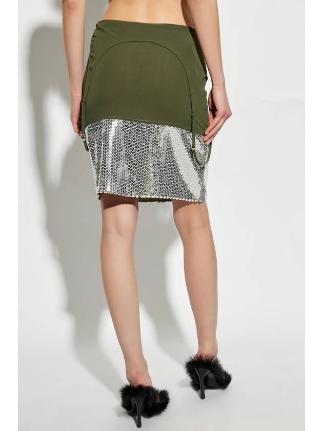 The Attico Sequin Skirt, Women's, Green - THE ATTICO - BALAAN 4