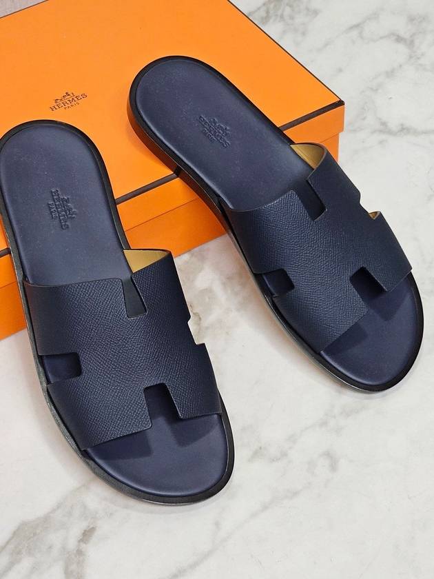 Izmir Leather Slippers Marine Brown - HERMES - BALAAN 2