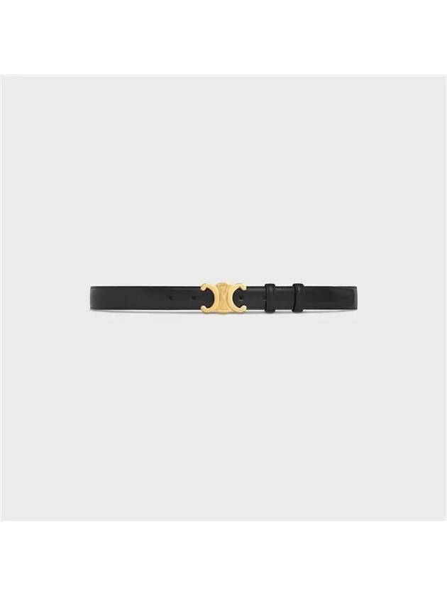 Triomphe Taurillon Medium Leather Belt Black - CELINE - BALAAN 2