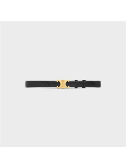 Triomphe Taurillon Medium Leather Belt Black - CELINE - BALAAN 2