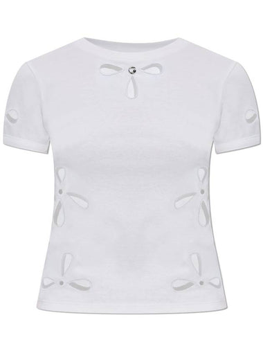 Coperni T-shirt With Lace Pattern, Women's, White - COPERNI - BALAAN 1