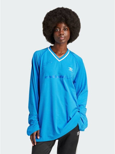 Loose fit jersey track top IS3852 blue WOMENS JP M XL - ADIDAS - BALAAN 1