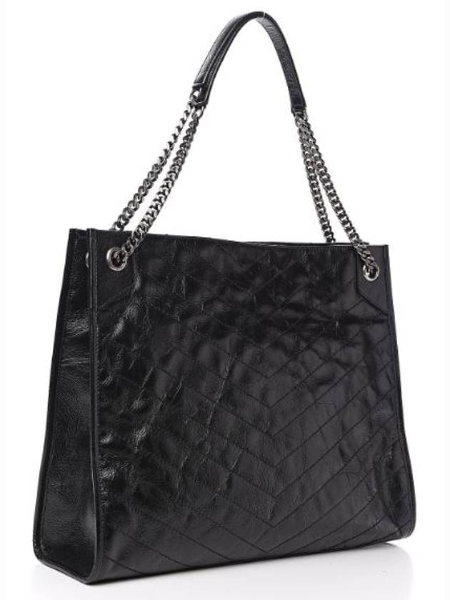 Niki Vintage Leather Shopping Tote Bag Black - SAINT LAURENT - BALAAN 3