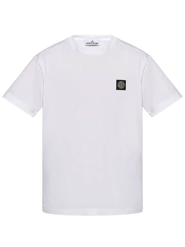 Logo Patch Short Sleeve T-Shirt White - STONE ISLAND - BALAAN 2