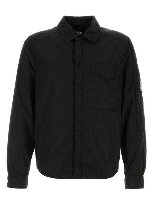 Chrome-R Lens Over Long Sleeve Shirt Black - CP COMPANY - BALAAN 1