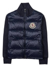 Logo Patch Knit Padded Zip-up Jacket Navy - MONCLER - BALAAN 11