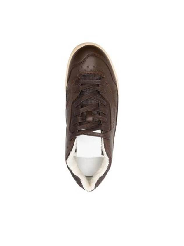 Basket Leather Low Top Sneakers Brown - JIL SANDER - BALAAN 6