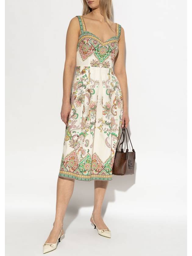 Etro Strappy Dress With Decorative Print, Women's, Cream - ETRO - BALAAN 2