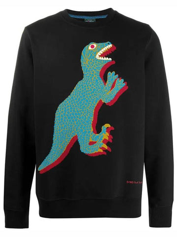 Dino Print Brushed Sweatshirt Black - PAUL SMITH - BALAAN 1