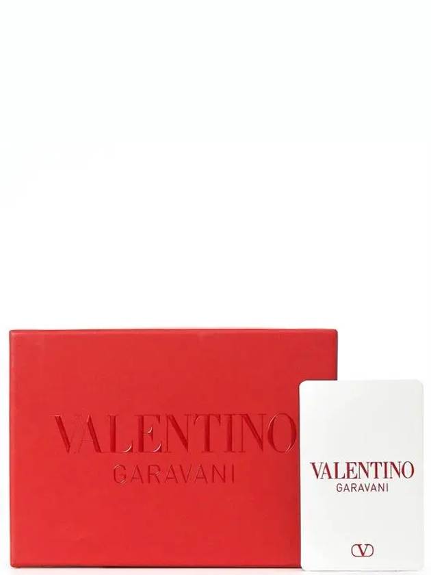 Compact V Logo Signature Calfskin Half Wallet Pink - VALENTINO - BALAAN 7