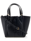 Women's McGraw Logo Leather Tote Bag Black - TORY BURCH - BALAAN 2