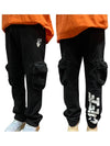 Logo Print Cargo Sweat Track Pants - OFF WHITE - BALAAN.